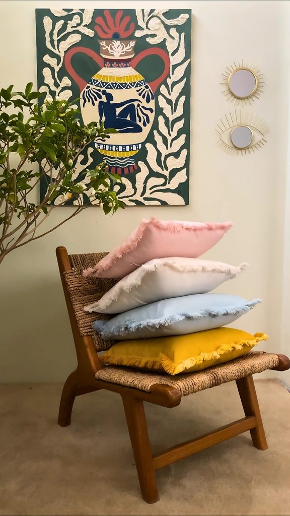 Twenty-One Tweed Frill Cushion