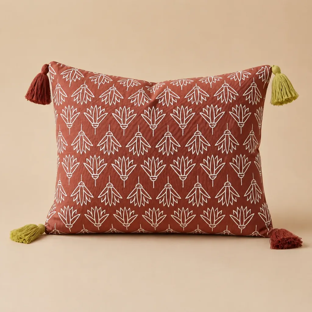 Al-Lotus Cushion W/Tassel (40cm x 60cm)