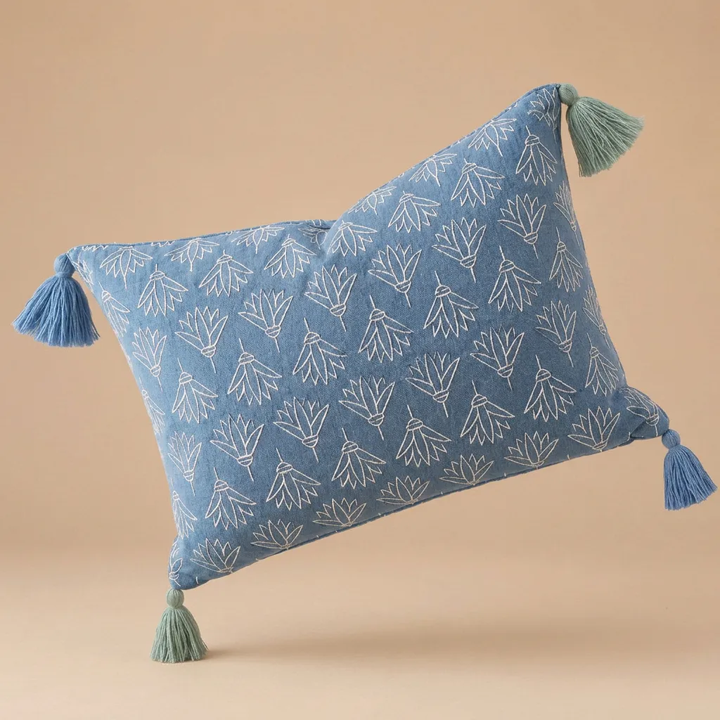 Al-Lotus Cushion W/Tassel (40cm x 60cm)