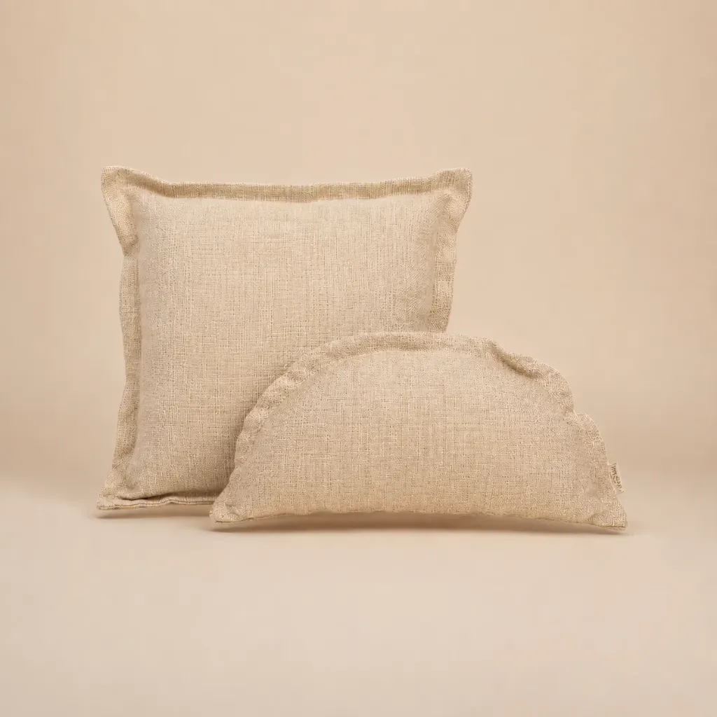 Dobby Linen Samosa Cushion (50cm x 50cm)